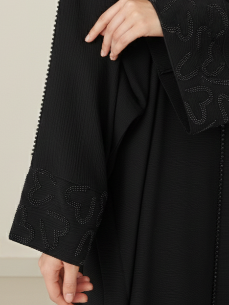 Black Stonework Abaya