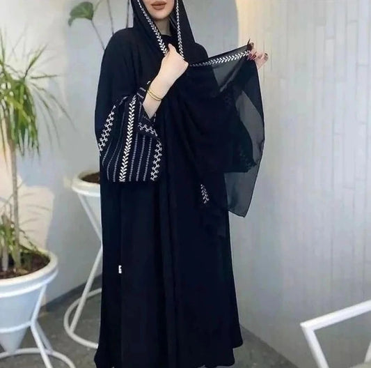 Black Nida Cut Abaya