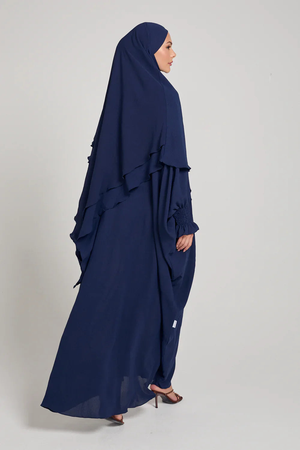 Soft CEY Snowy Abaya with Double Layer Khimar