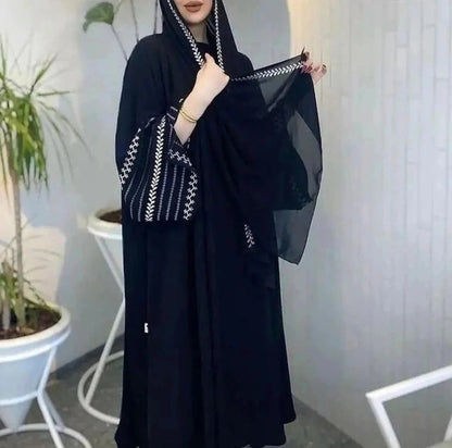 Black Nida Cut Abaya